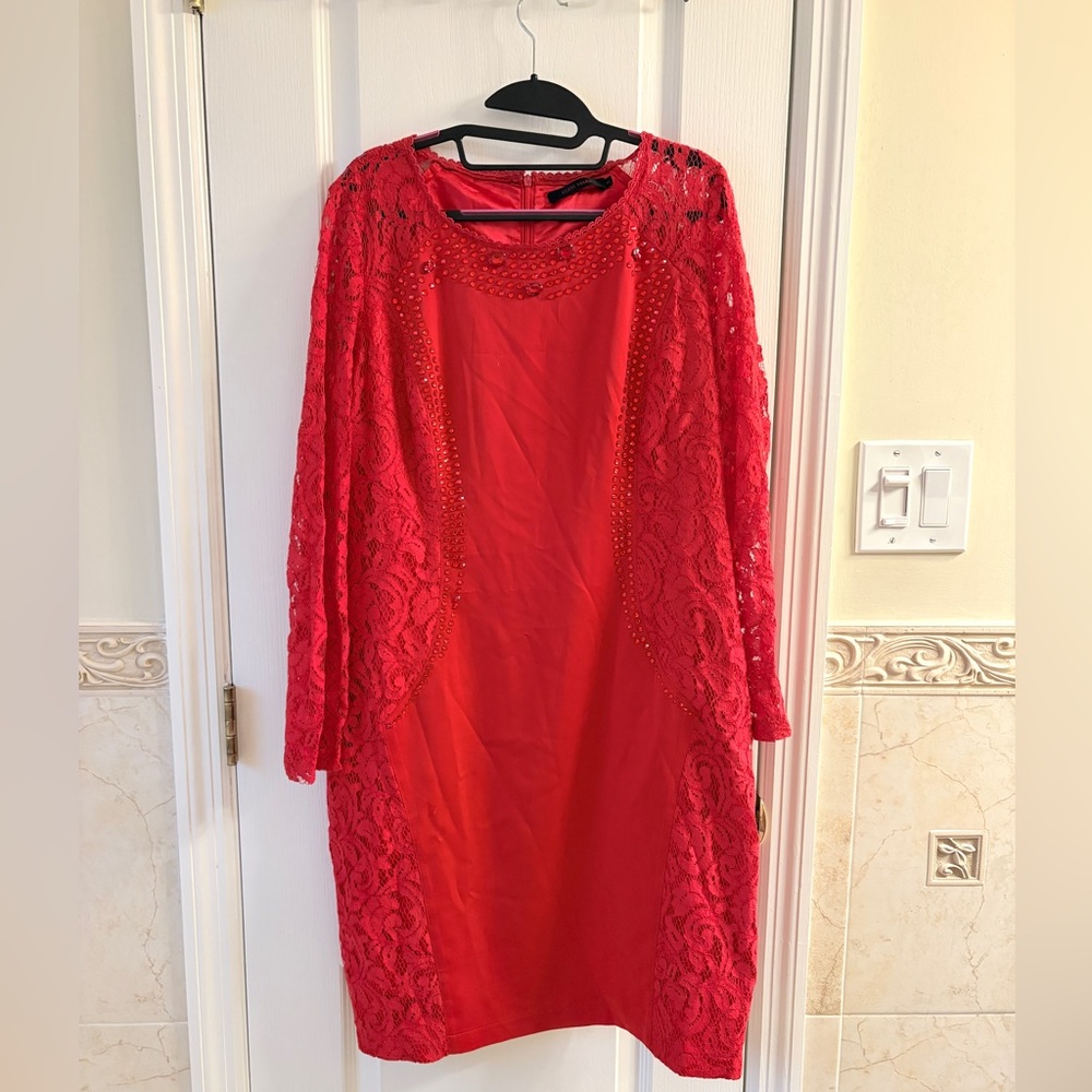 Elegant Red Lace Dress